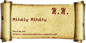 Mihály Mihály névjegykártya